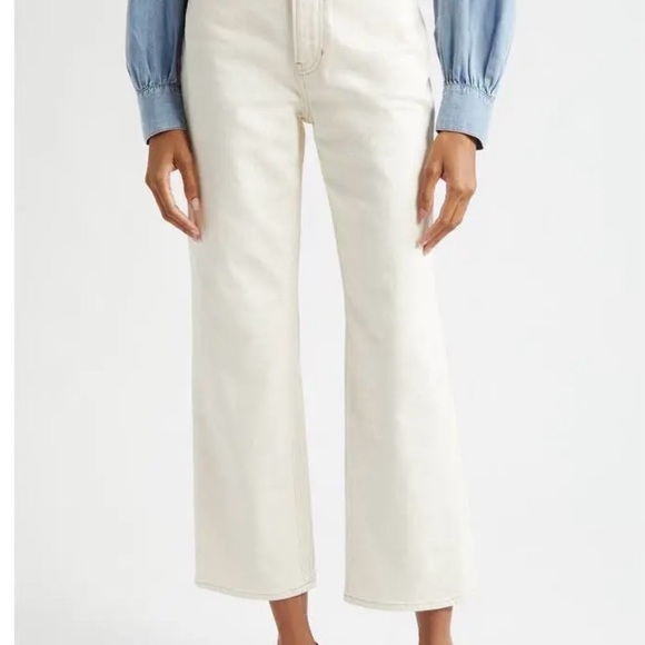 VERONICA BEARD • Dylan straight leg ankle high rise jean ecru - 25 - Picture 6 of 12